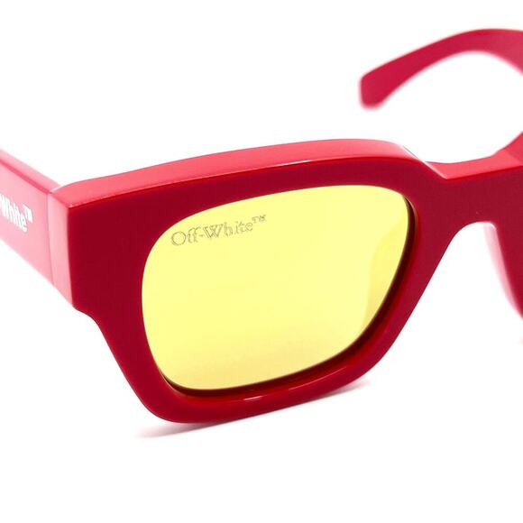 NEW!!! OFF-WHITE Sunglasses OERI018 2576 51/22/145 Red Squared Zurich - Picture 4 of 14